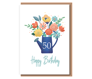 Happy Birthday (watering can floral) – custom age
