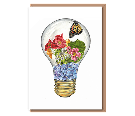 “Botanical light bulb moment” A6 card