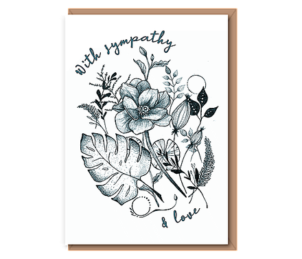 Botanica–Doodle A “With sympathy & love” (teal)