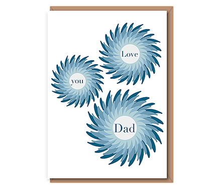 Love you Dad (blue spirals)