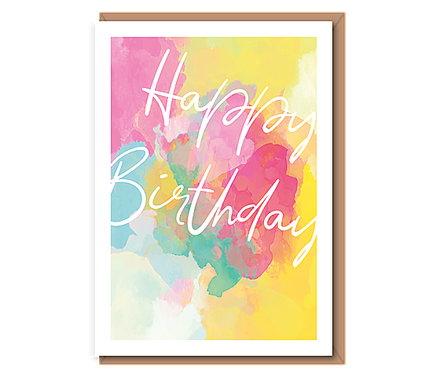 Happy Birthday (pink, yellow cloud)