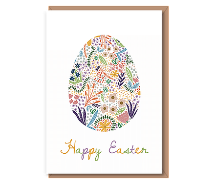 Happy easter floral egg