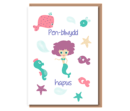 Mermaid – Pen–blwydd Hapus