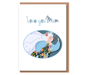 Love you Mum (floral lady in oval)
