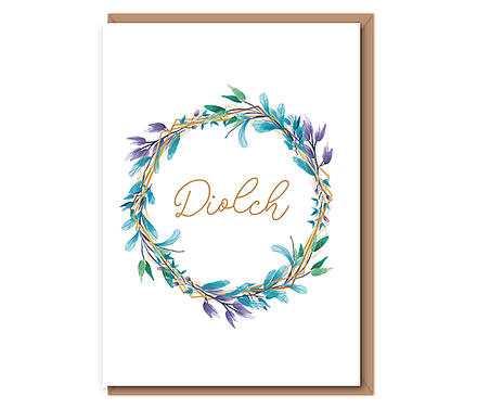 Diolch (fluffy blue wreath)