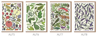 Multi–pack of 4 Autumn cards (text free)