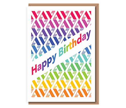 Geometric – rainbow – Happy Birthday