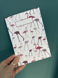 A5 Flamingo notebook (matching wrapping paper available)
