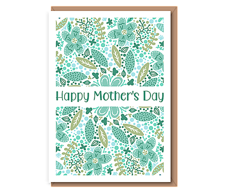 Happy Mother's Day (Aqua Foliage)