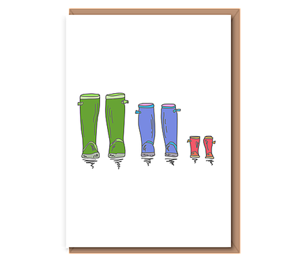 Family of Three (Wellies) – Colour