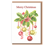 “Festive Holly Baubles” Merry Christmas