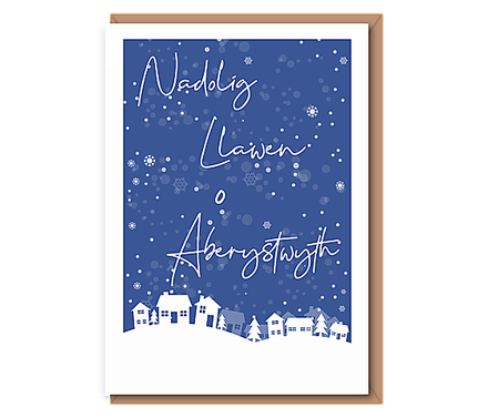 Nadolig Llawen o ... (blue background)