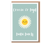 Croeso i'r byd babi bach (smiling daisy, sage)