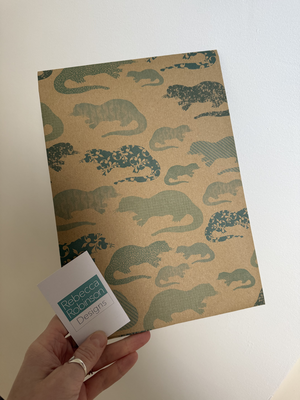 Otter wrapping paper (matching notebooks available)