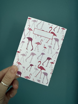 A6 Flamingo notebook (matching wrapping paper available)