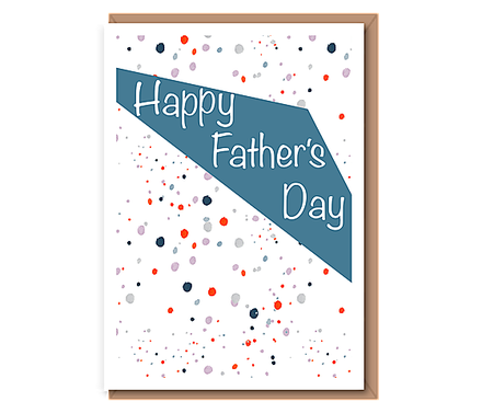 Happy Father's Day (scandi dots, white border)