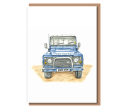 Blue Land Rover (front view) (text free) Portrait