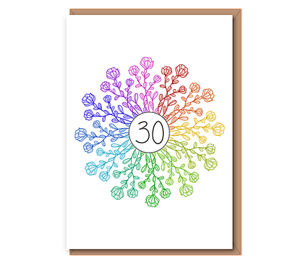 Birthday rainbow flower mandala – custom age