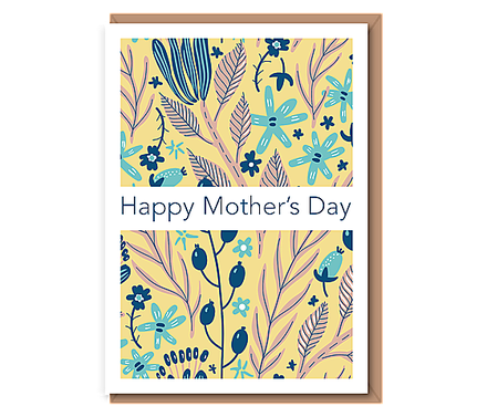 Happy Mother's Day (mustard floral motif)
