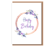 Happy Birthday (purple wreath)