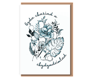Botanica–Doodle A “Gyda chariad a chydymdeimlad” (teal)