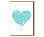 Aqua doodle heart