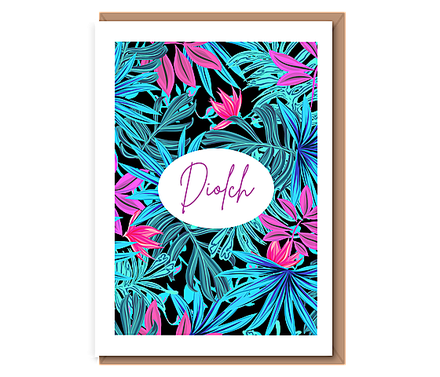 Diolch – Tropical blue & pink