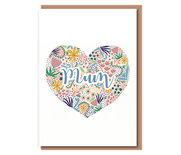 Spring heart – Mum (blue text) – matching magnet available