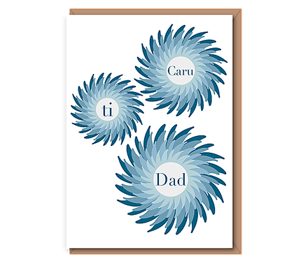 Caru ti Dad (blue spirals)