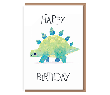 Green dino – “Stegosaurus” Happy Birthday