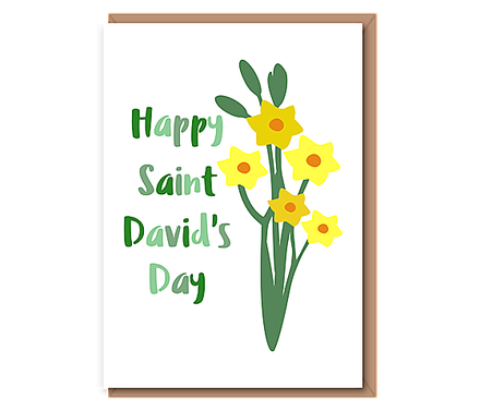 Happy Saint David's Day (cartoon daffs)