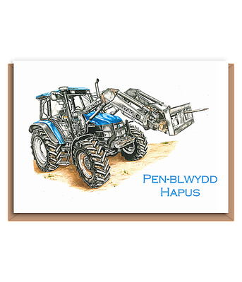 “Pen–blwydd Hapus” (Blue Tractor) – landscape