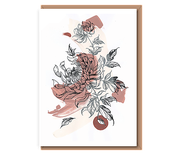 Abstract Peony – Pink floral line drawing (text free)