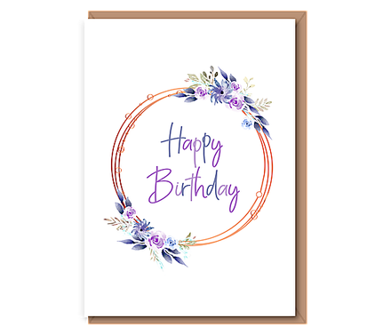 Happy Birthday (purple wreath)