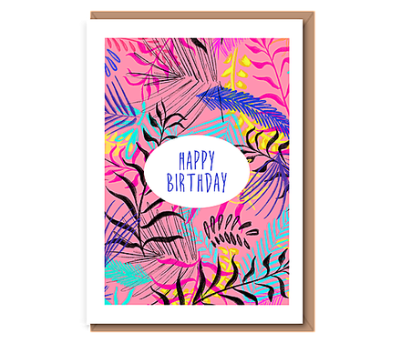 Happy Birthday – Pink Tropical