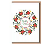 Happy Christmas Wreath – A6 card (matching wrap code: WPHCW)