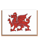 Welsh Dragon in Santa Hat A6 Card (landscape)