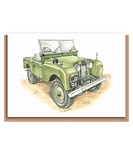 Vintage Green Land Rover (text free) Landscape
