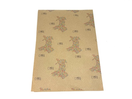 Multi–colour Floral map of Wales (wrapping paper)