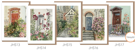 Set of 5 front door cards – Artwork by JHS
