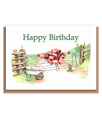 (Farm Gate & Bow) – Happy Birthday