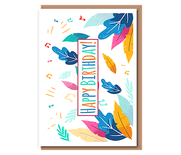 Happy Birthday! (landscape – bold leaves & music)