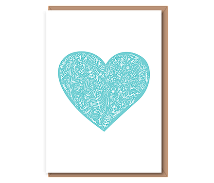 Aqua doodle heart
