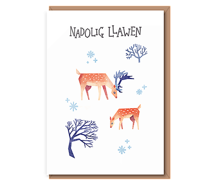 Deer – “Winter Deer” Nadolig Llawen