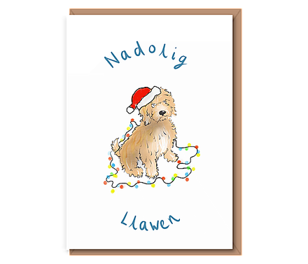 Christmas Fluffy Dog – Nadolig Llawen