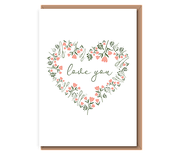 Love you (floral heart wreath)