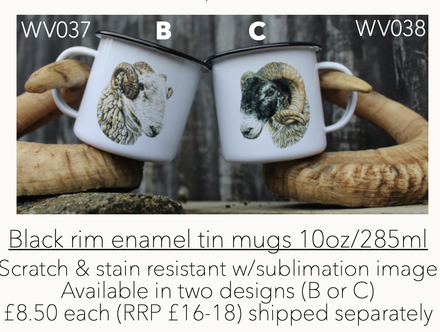 Enamel mug C – black faced sheep