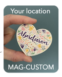 Custom spring heart magnet (select 1 custom word)