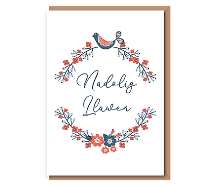 Nadolig Llawen (dove wreath)