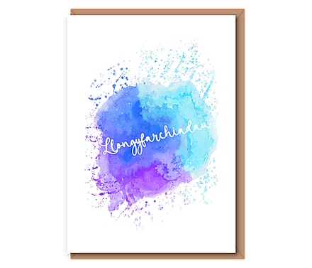 Llongyfarchiadau (blue splash)